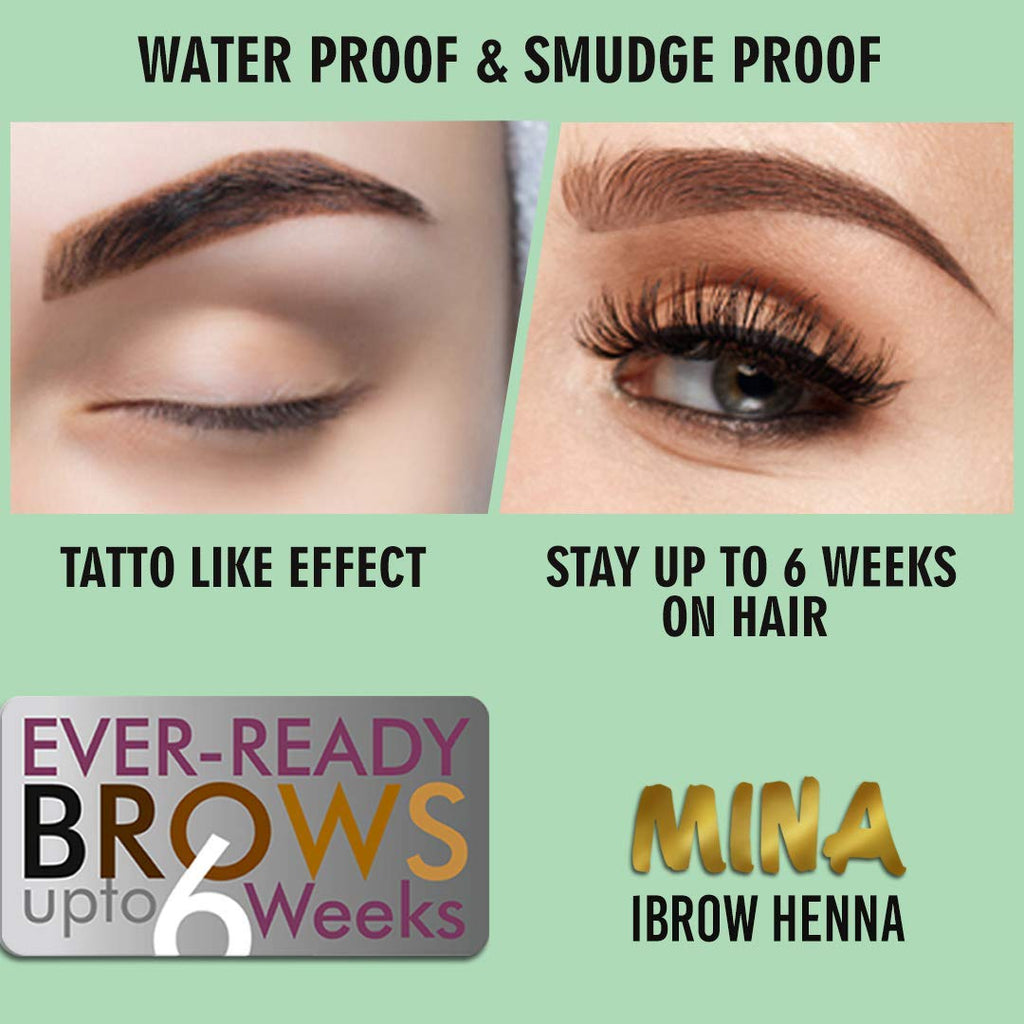 MinaiBrow Mina ibrow Hair Color – Medium Brown, Natural Cassia Tint, 100% Gray Coverage, Vegan & Cruelty-Free