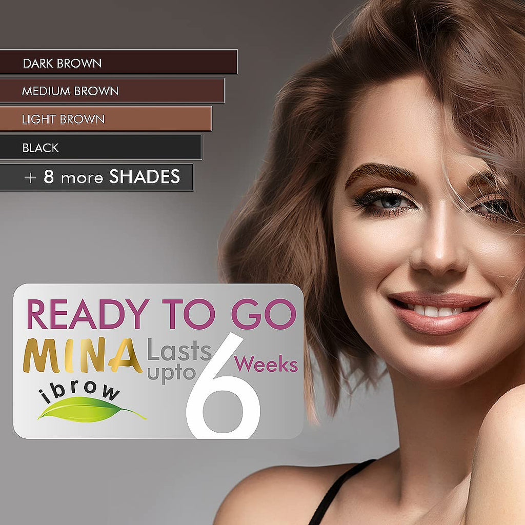 MINA iBrow Henna Color Tint Kit – Copper Brown | Covers Gray Hair, Up to 6 Weeks | No Ammonia, Vegan
