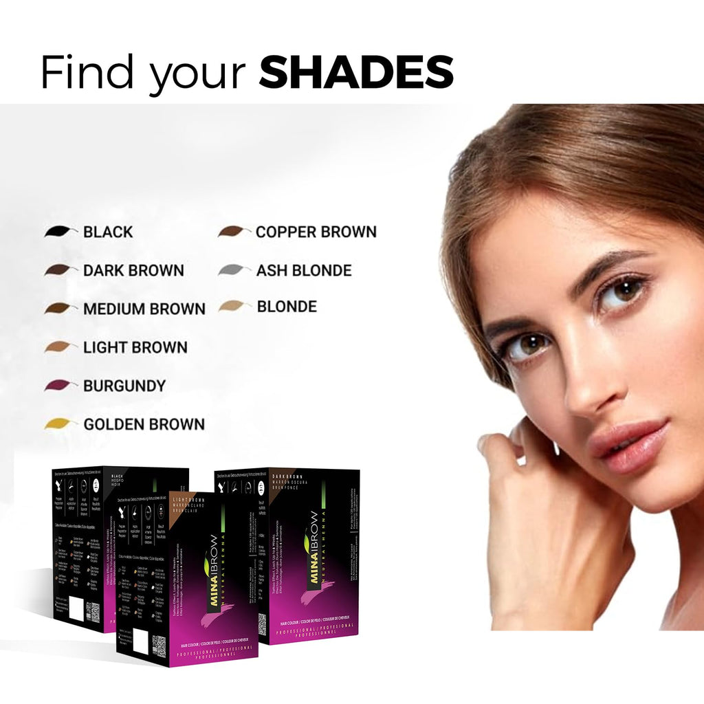 MinaiBrow Mina ibrow Hair Color Refill Pack Black — Long-Lasting Natural Spot Coloring, No Ammonia