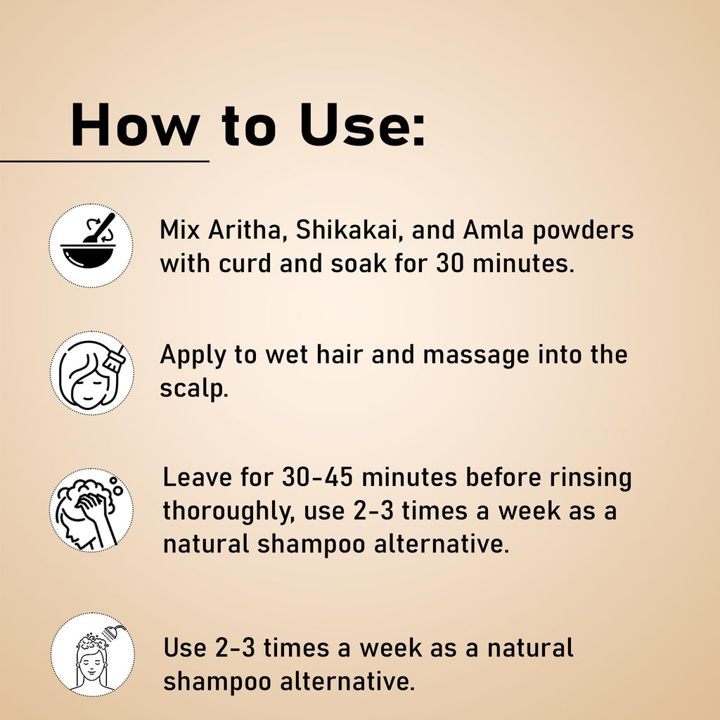 minature Amla, Aritha & Shikakai Combo (Pack of 3) – Natural Hair Care for All Hair Types | 3 x 100g