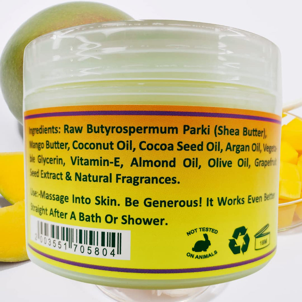 Mine Botanicals Whipped Body Butter with Mango Butter — 8 oz, Moisturizing & Nourishing