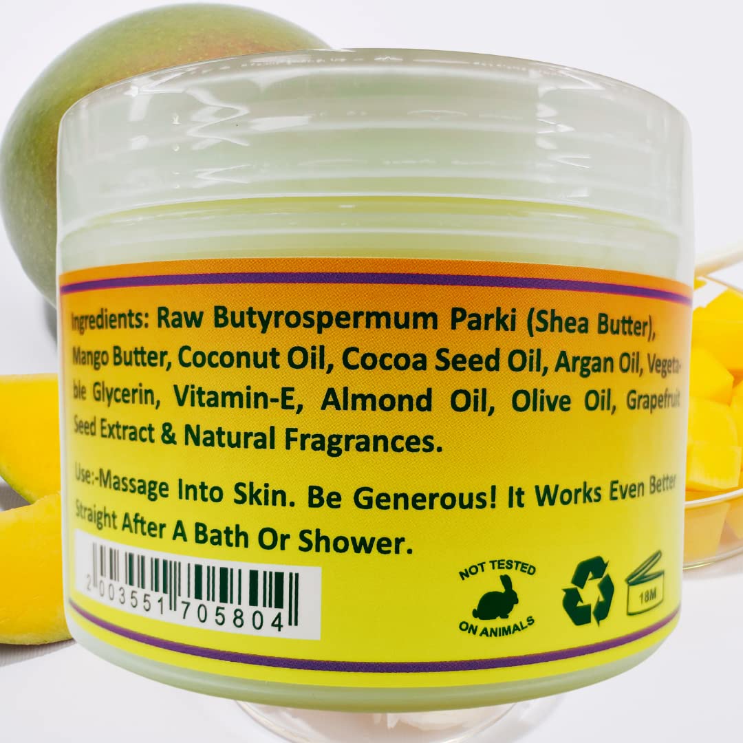 Mine Botanicals Whipped Body Butter with Mango Butter — 8 oz, Moisturizing & Nourishing