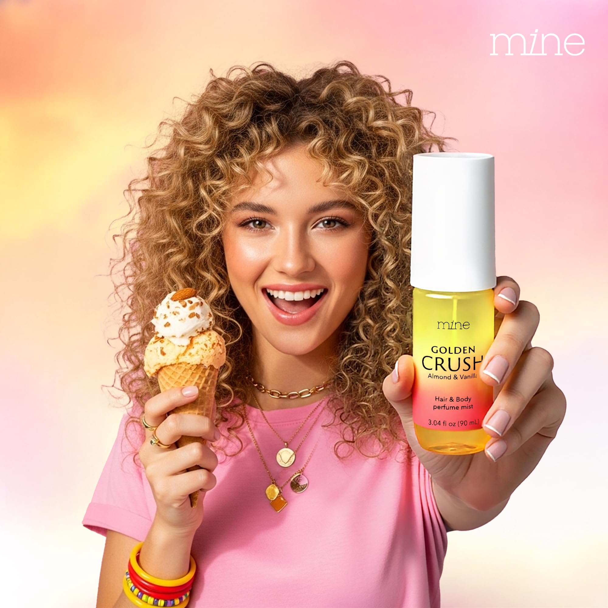 Mine Hair Perfume & Body Mist – Almond & Vanilla Scent, IFRA Safe, 3.04 oz