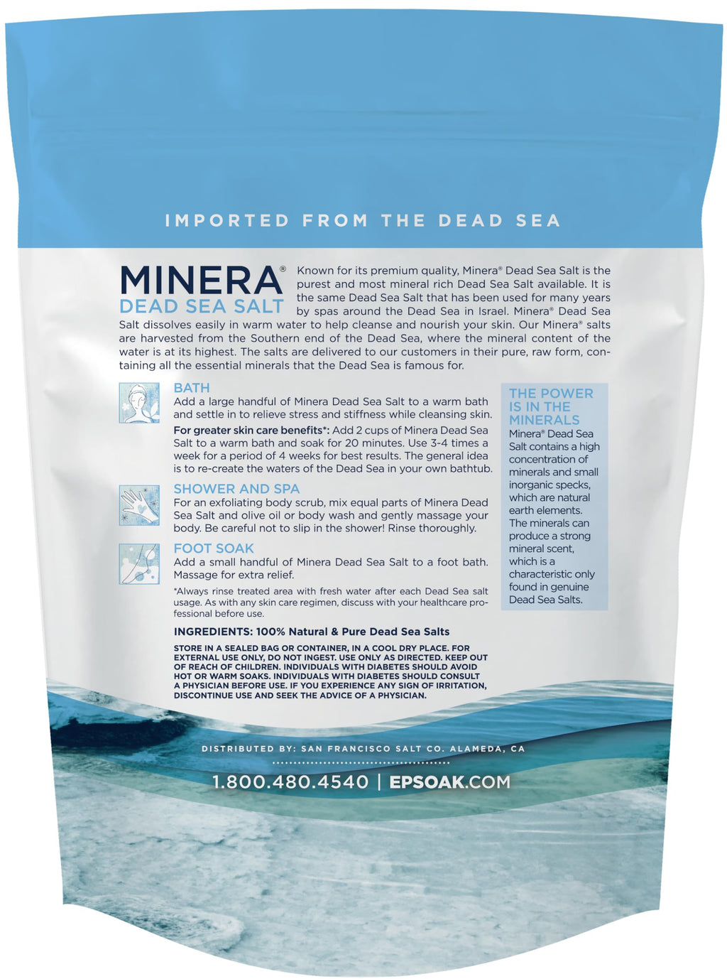 Minera Fine Grain Dead Sea Salt – 15 lb Bulk Bath Salt, Unscented & Pure