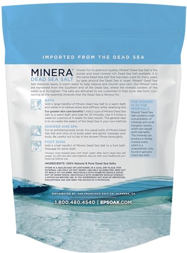 Minera Coarse Grain Dead Sea Salt – 19 lb Bulk Bath Salt, Pure & Natural, Unscented