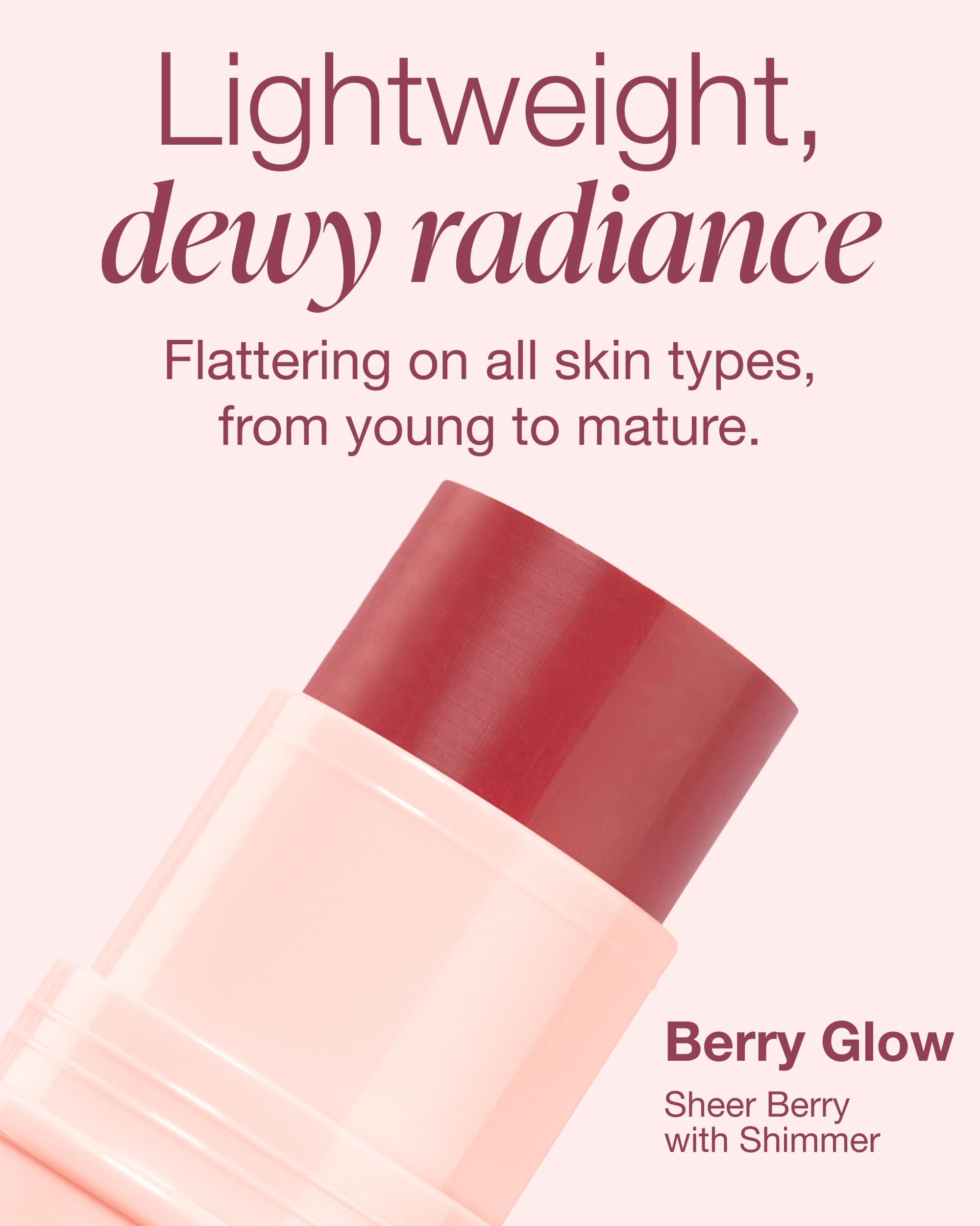 Mineral Fusion 3-in-1 Color Stick – Hydrating Tinted Blush for Cheeks, Lips & Eyes | Berry Glow