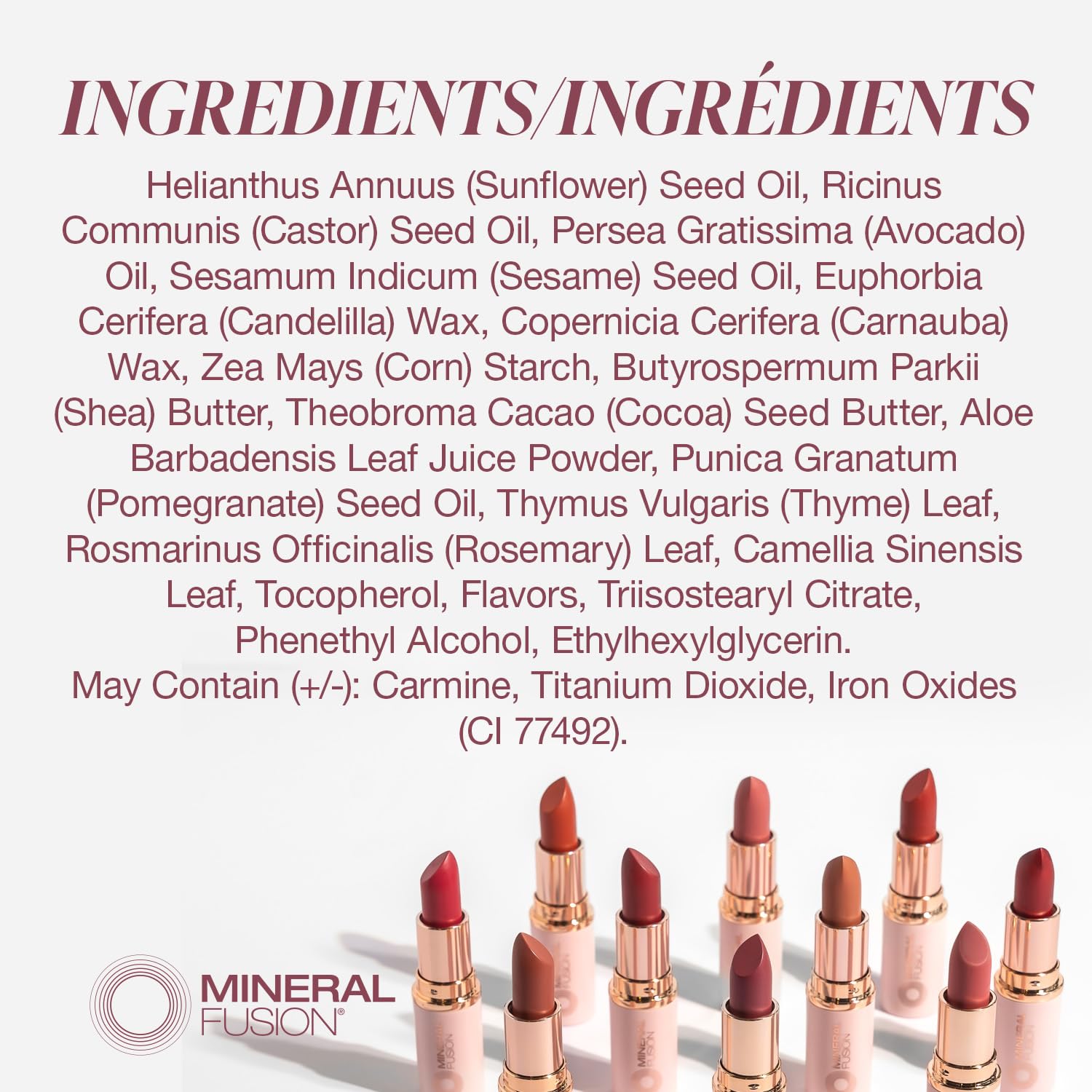 Mineral Fusion Long-Lasting Lipstick — Vivid, Smudge-Free Color with Avocado Oil