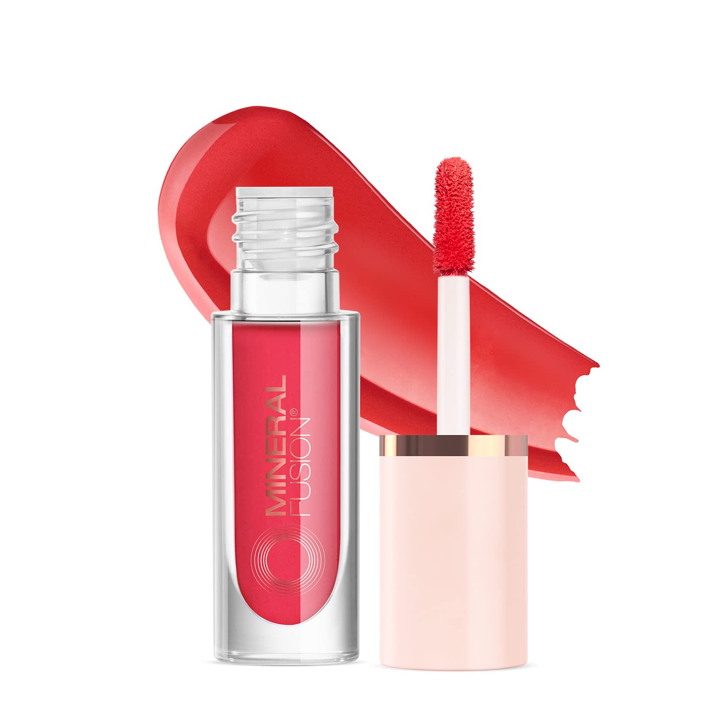 Mineral Fusion 2-in-1 Lip & Cheek Stain Tavel - Vibrant Coral Hydrating Matte Color