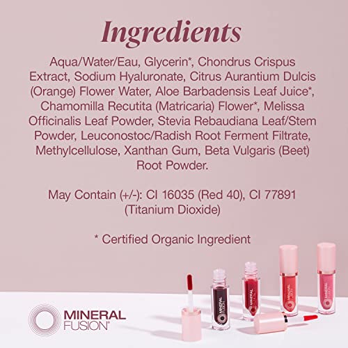 Mineral Fusion 2-in-1 Lip & Cheek Stain Tavel - Vibrant Coral Hydrating Matte Color