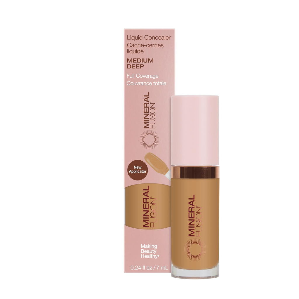 Mineral Fusion Liquid Concealer Medium Deep – Vegan, Full-Coverage Under-Eye + Spot Concealer
