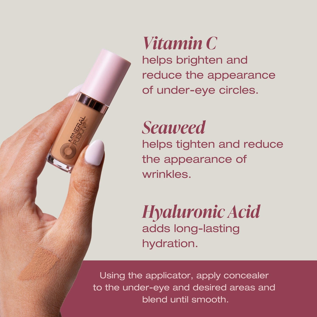 Mineral Fusion Liquid Concealer Medium Deep – Vegan, Full-Coverage Under-Eye + Spot Concealer