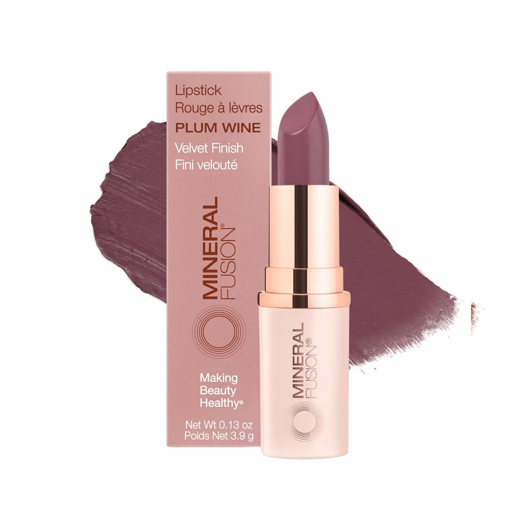 Mineral Fusion Long-Lasting Lipstick – Plum Wine, Smudge-Free Color with Avocado Oil