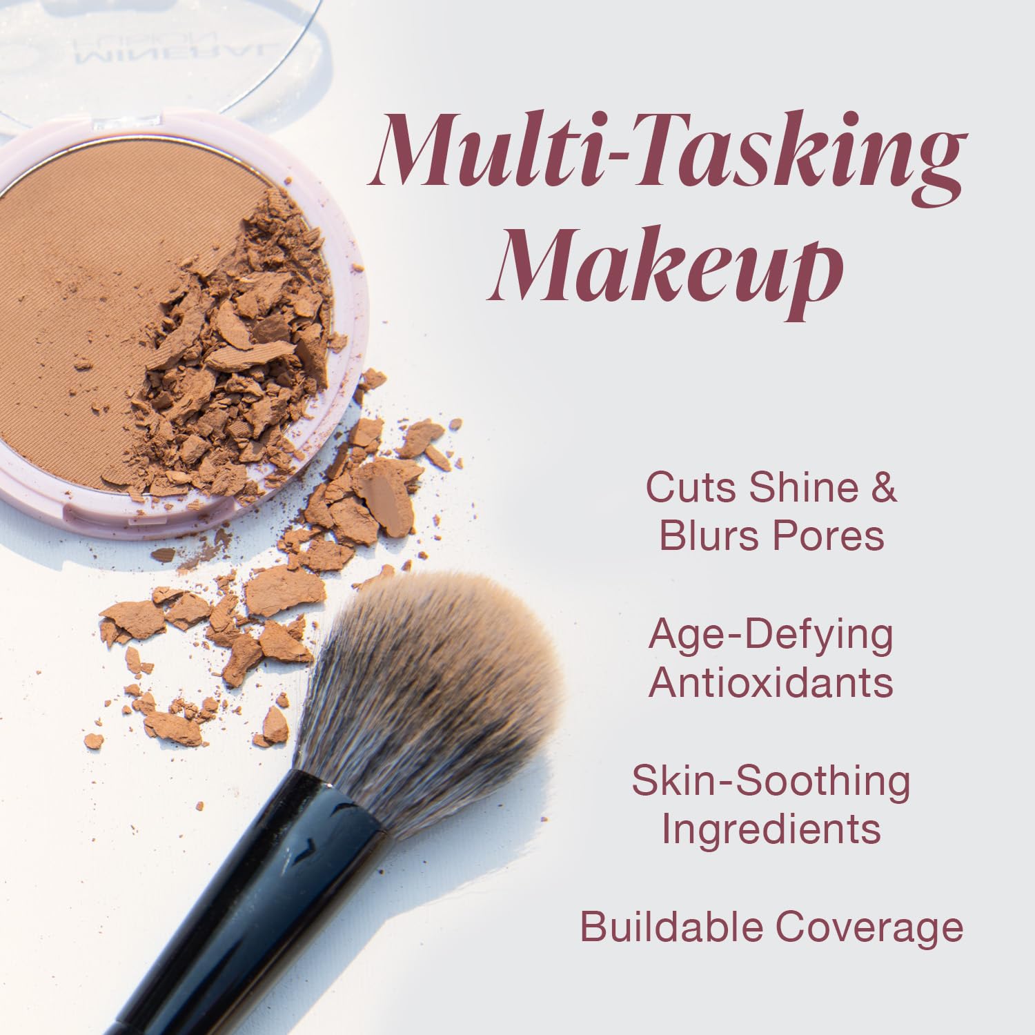 Mineral Fusion Pressed Powder Foundation Deep 2 – Tan with Golden Undertones, Matte Finish