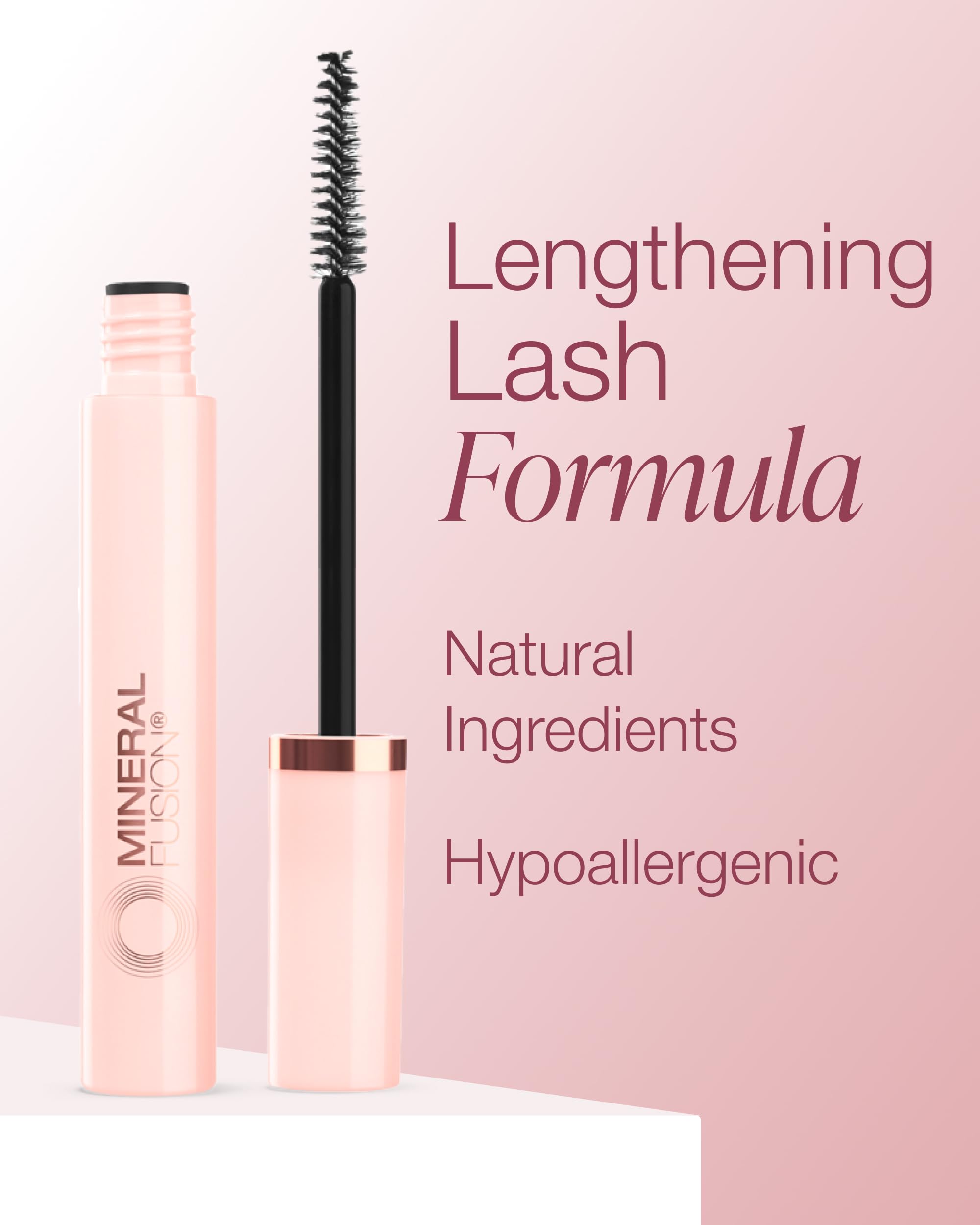 Mineral Fusion So High Extended Length Mascara – Long-Wear, Hypoallergenic, No Smudge (Black)