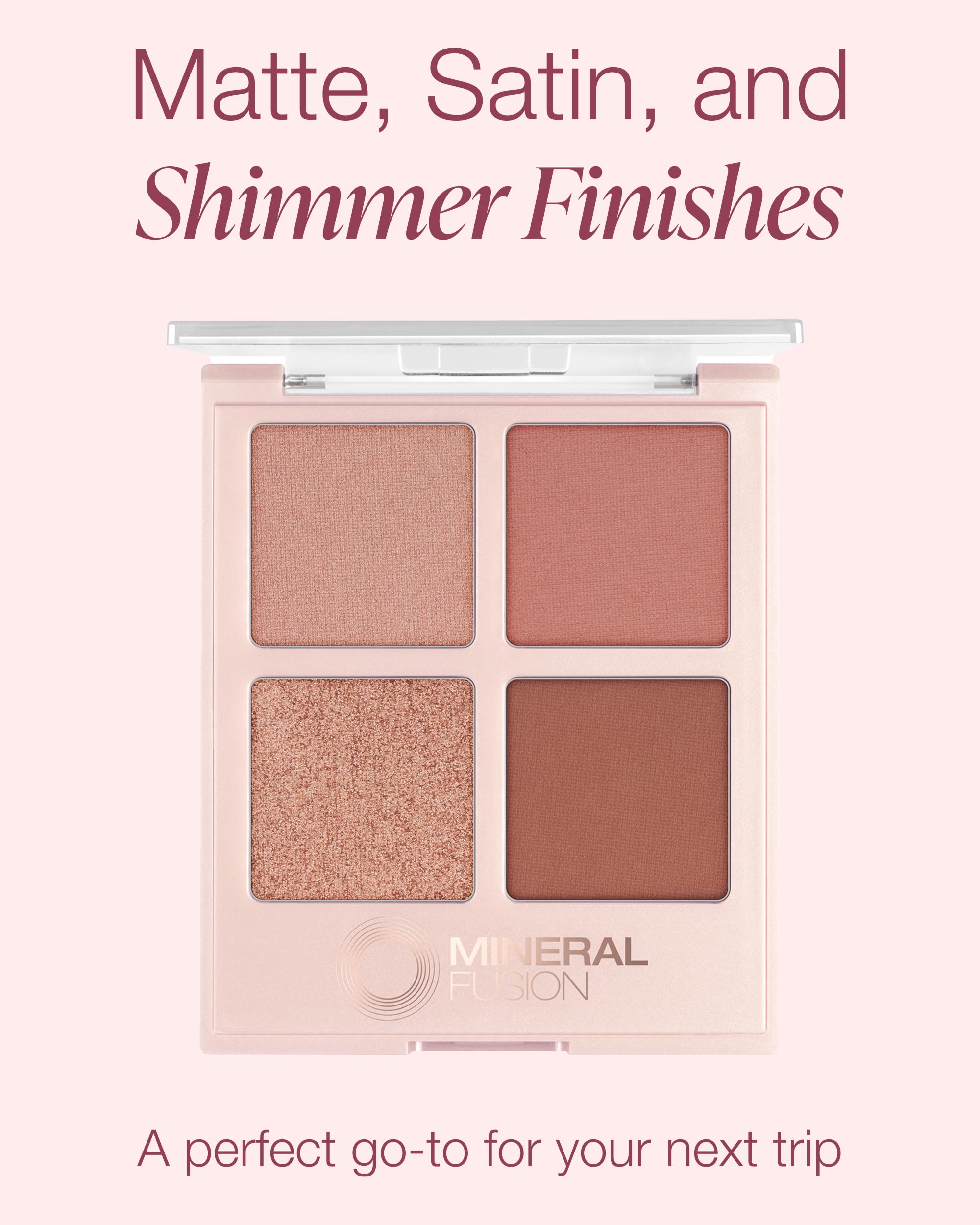 Mineral Fusion Eyeshadow Palette | Vegan Eye Makeup with Matte, Satin, and Shimmer Finishes | Natural, Lightweight Formula (Summer Vacation)