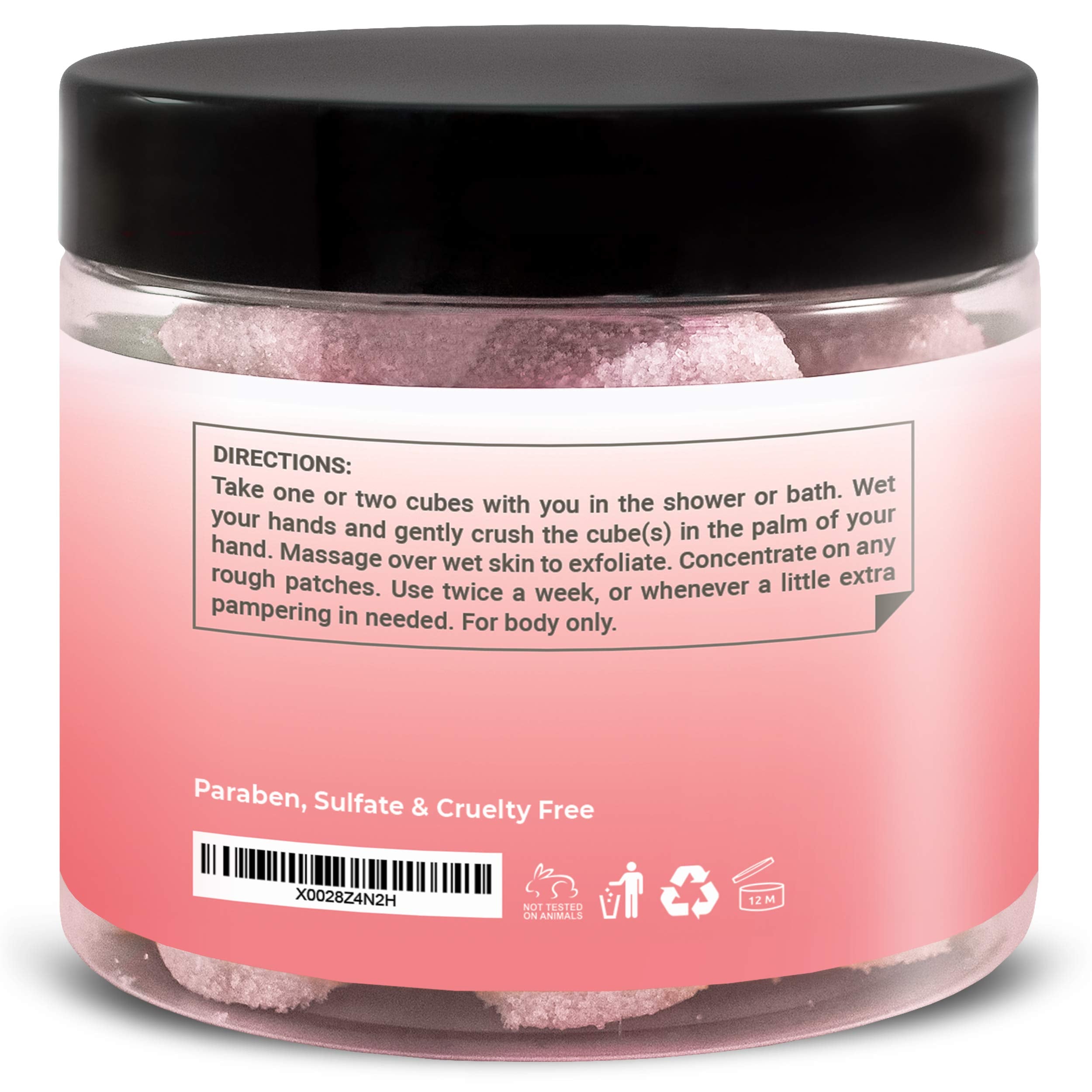 Mineral Me California Body Scrub Exfoliator – 12oz French Rose Sugar Cubes with Mango & Shea Butter