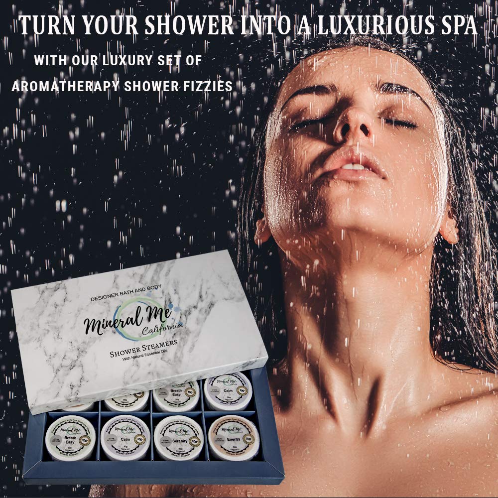 Mineral Me California Shower Steamers Aromatherapy – Organic Essential Oils Shower Bombs