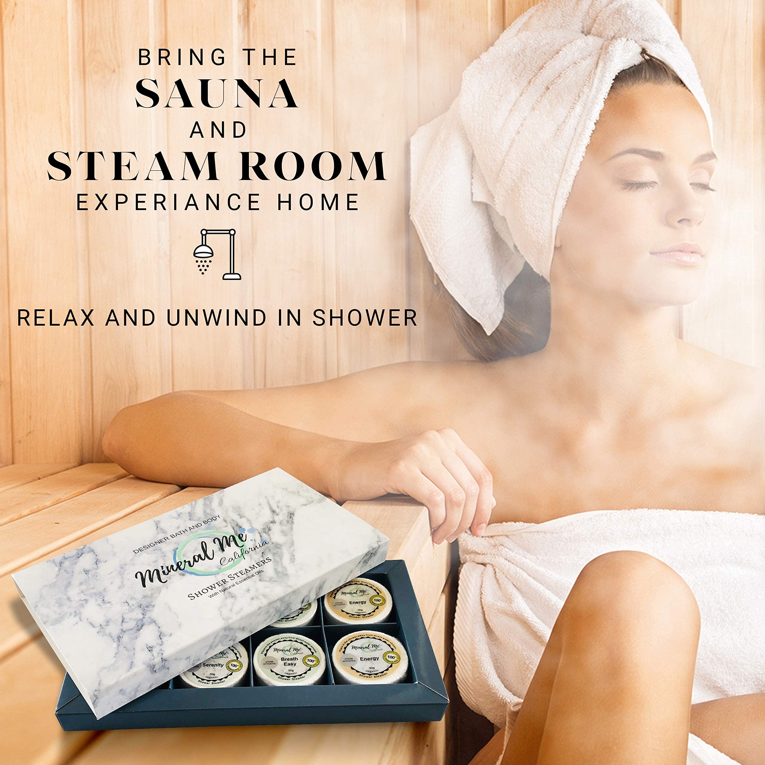 Mineral Me California Shower Steamers Aromatherapy – Organic Essential Oils Shower Bombs