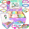 Mineral Me California Unicorn Bath Bombs for Kids — Jewelry Inside, Organic, Skin-Moisturizing Bubble Bath Gift for Girls