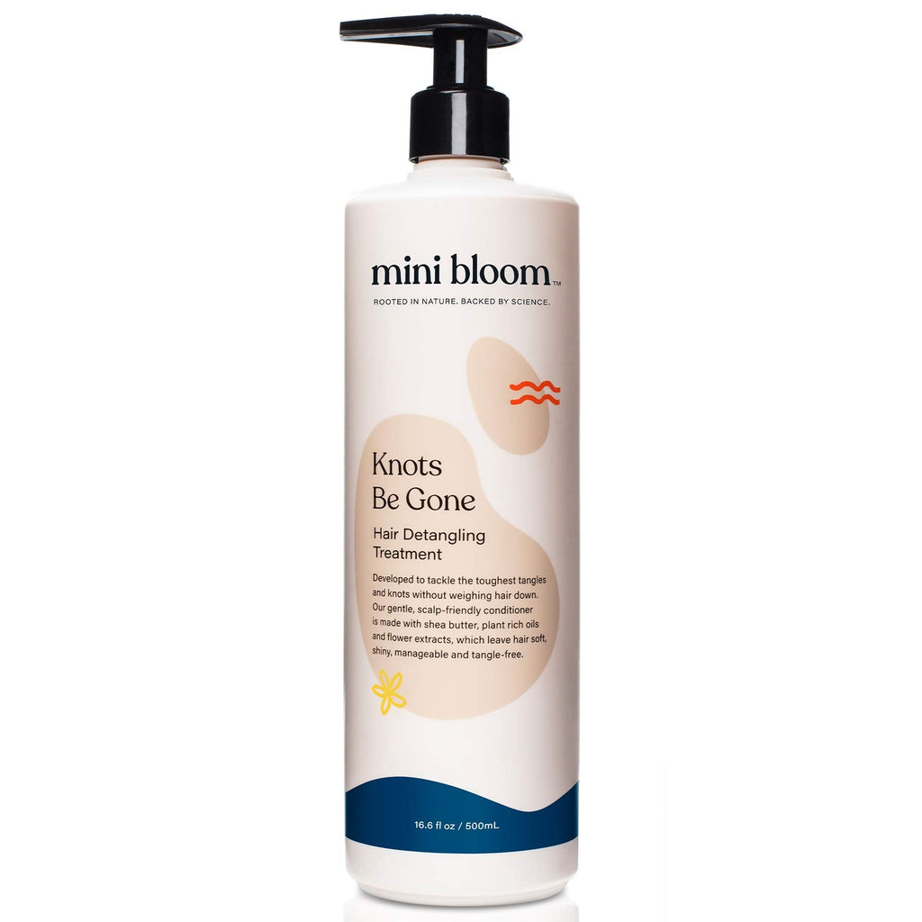 Mini Bloom Knots Be Gone Detangling Conditioner Treatment | Baby & Kid Safe, Shea Butter & Plant Oils | 16.6oz