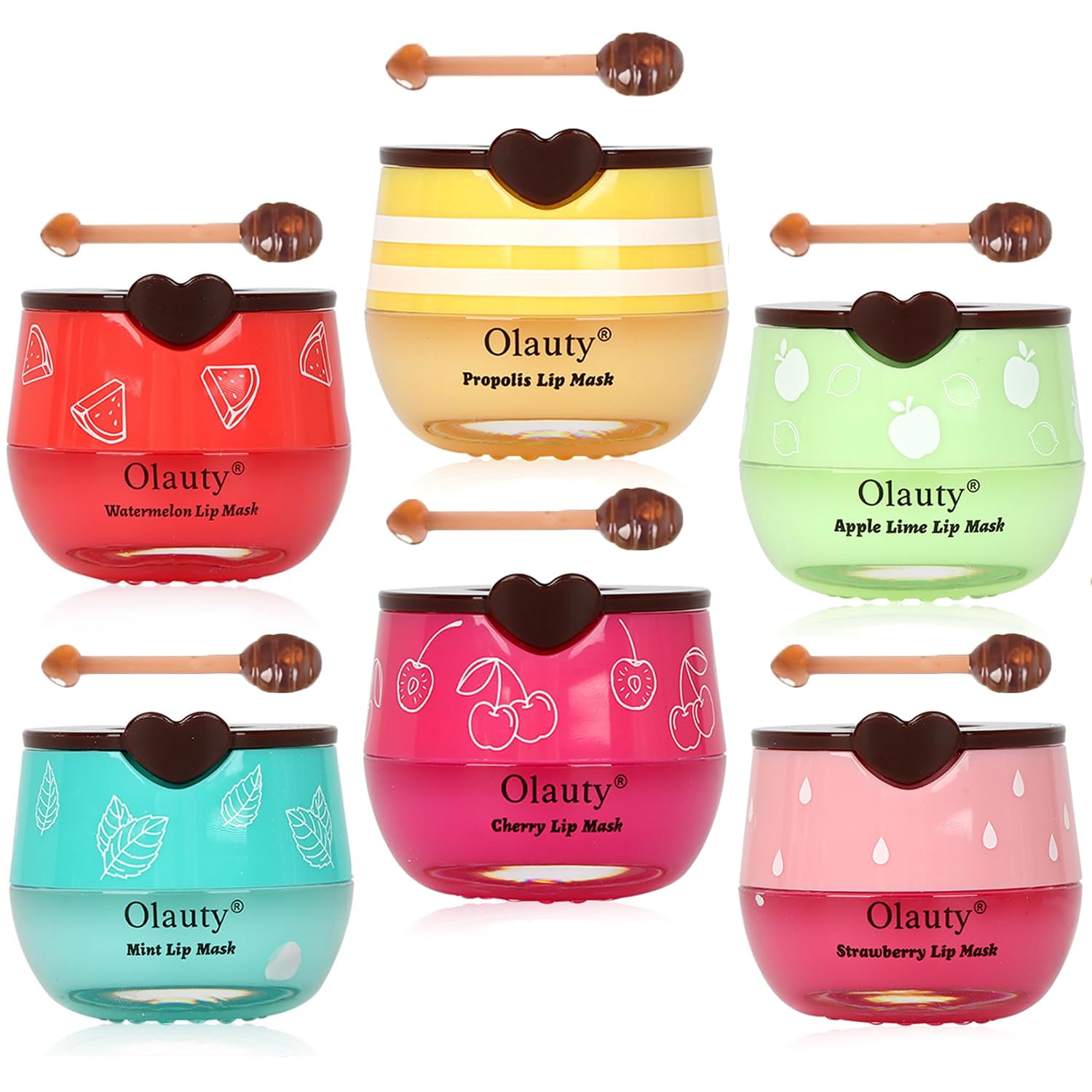 Miniling 6-Piece Bee Lip Balm Mask Honey Pot | Hydrating Sleep Lip Masks
