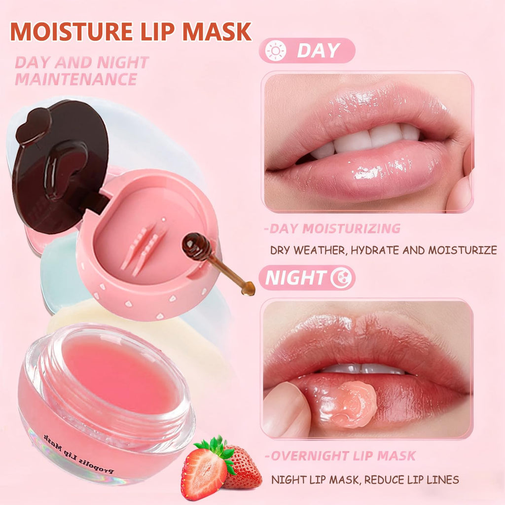 Miniling 6-Piece Bee Lip Balm Mask Honey Pot | Hydrating Sleep Lip Masks