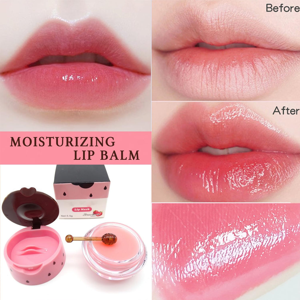 Miniling 6-Piece Bee Lip Balm Mask Honey Pot | Hydrating Sleep Lip Masks