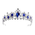 Minkissy Royal Blue Wedding Tiara – Crystal Rhinestone Bridal Crown