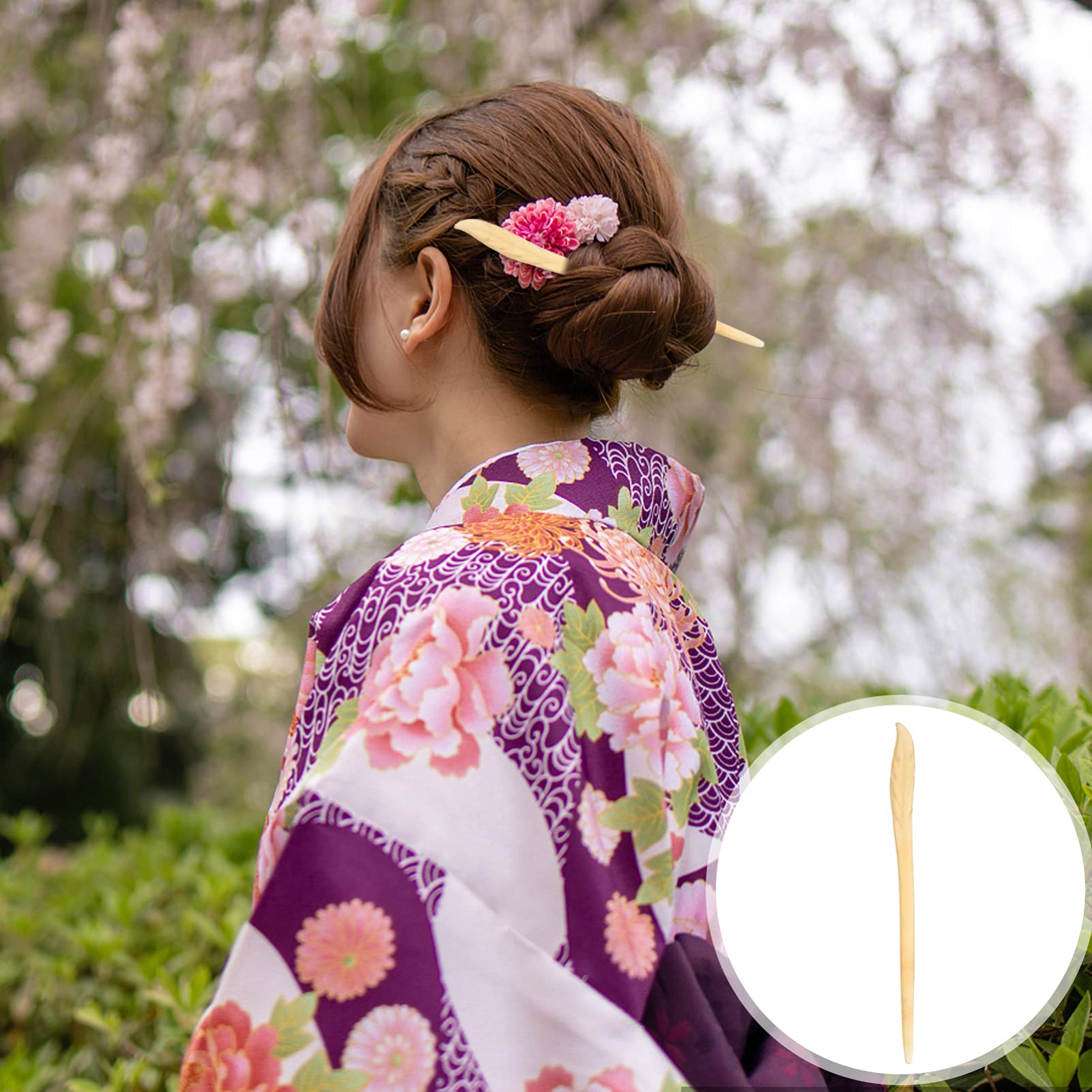 Minkissy Sheep Horn Hair Sticks – Elegant Hair Pins for Chinese & Japanese Hairstyles
