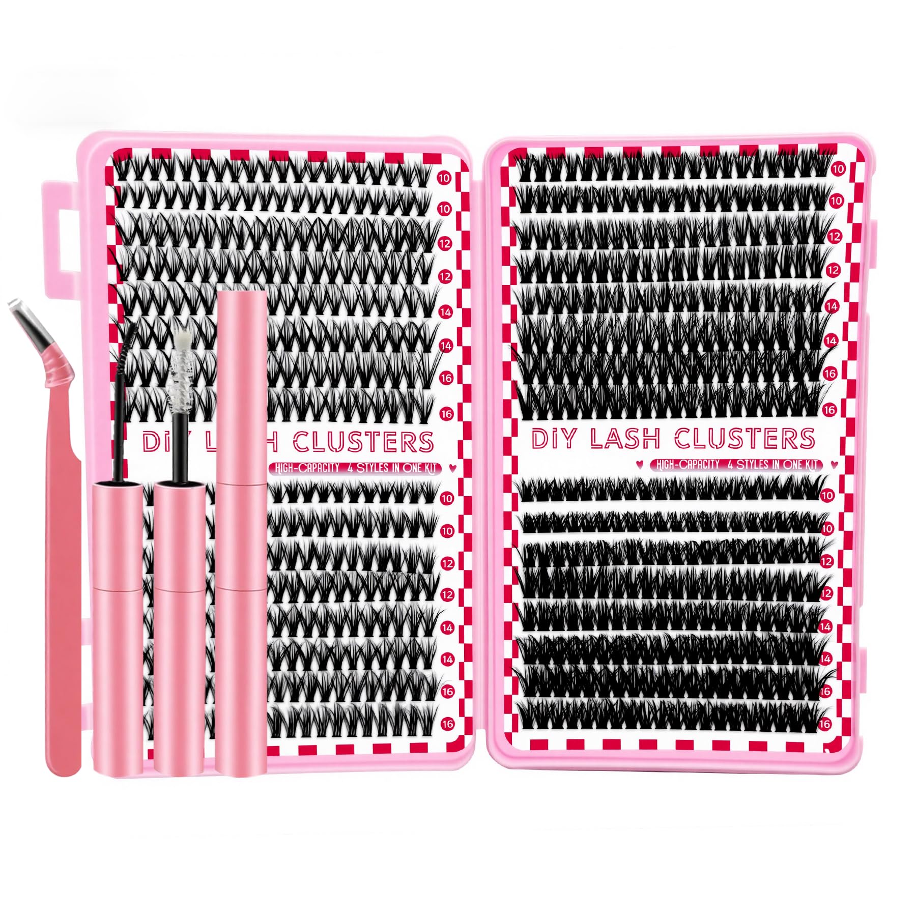 MINNNANOTOKU Lash Extension Kit DIY 640pcs – 10-16mm, Bond & Seal, Tweezers