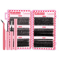 MINNNANOTOKU Lash Extension Kit DIY – 640pcs Lash Clusters, Bond & Seal, Tweezers, 10-16mm