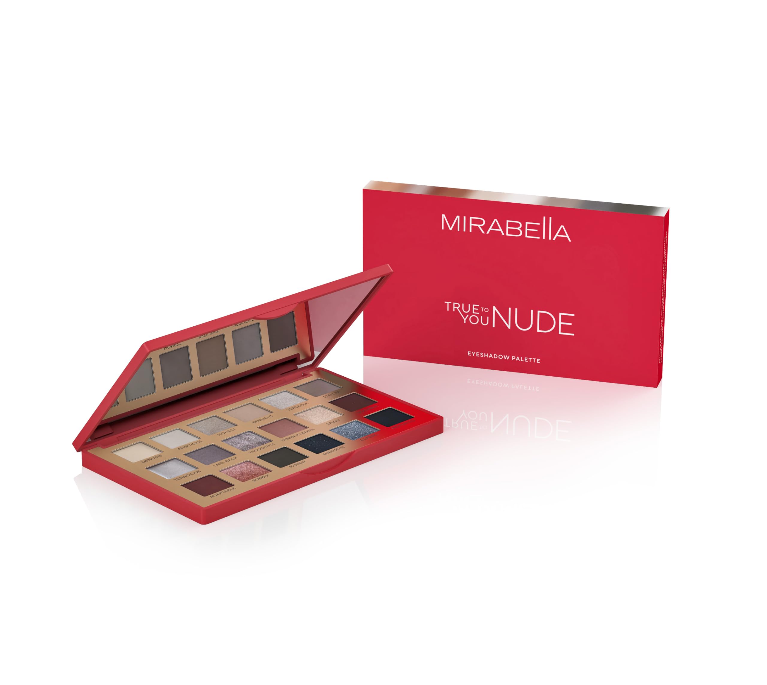 Mirabella True To You Neutral Eye Palette — 17 Matte & Shimmer Neutrals + Primer Included
