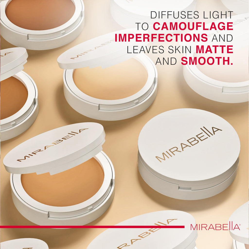 Mirabella Invincible Pure Pressed Powder Foundation Ivory I3 – Buildable Matte Mineral Makeup