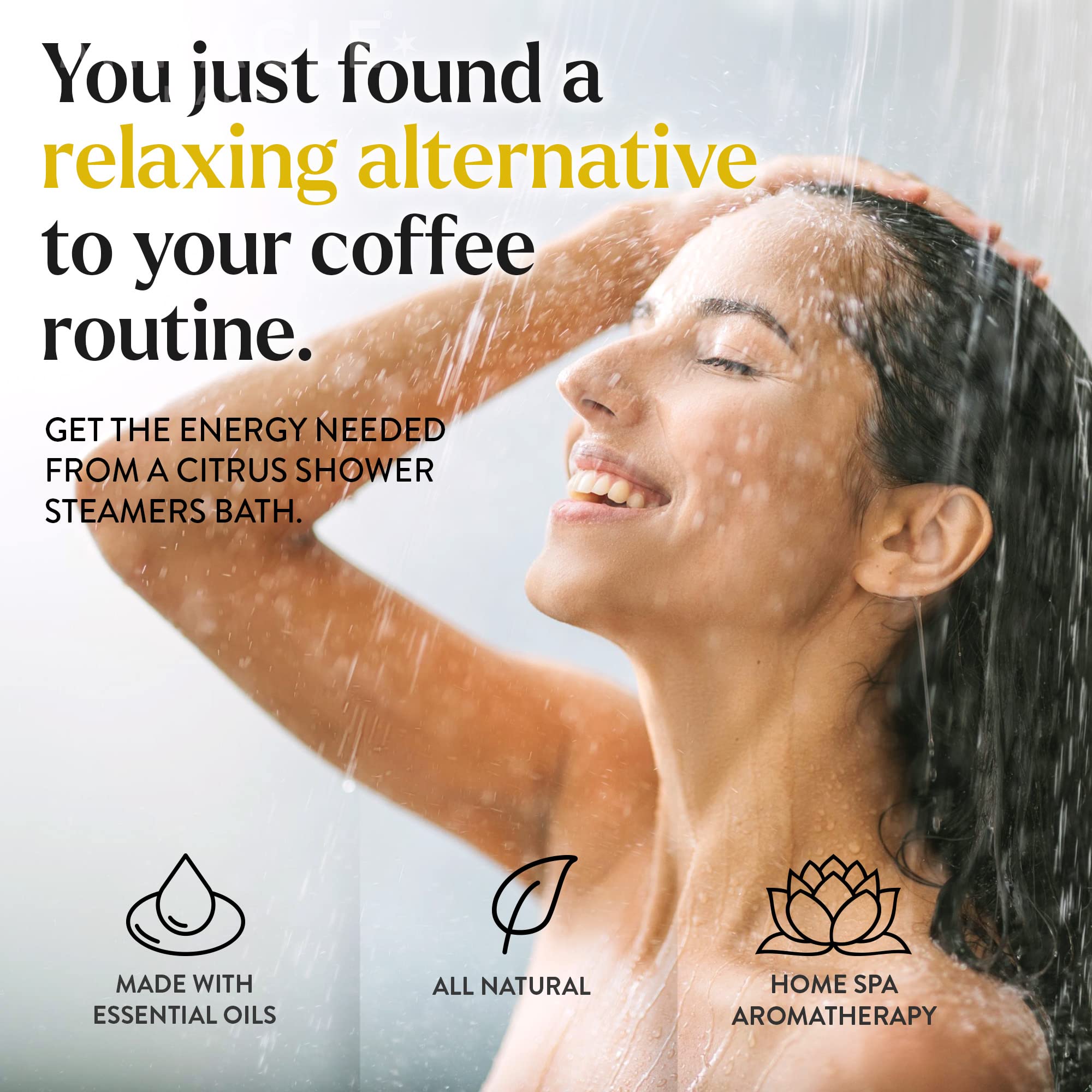 Miracle Made Citrus Mint Aromatherapy Shower Steamers – 15 Shower Melt Tablets for Relaxation and Daily Self-Care