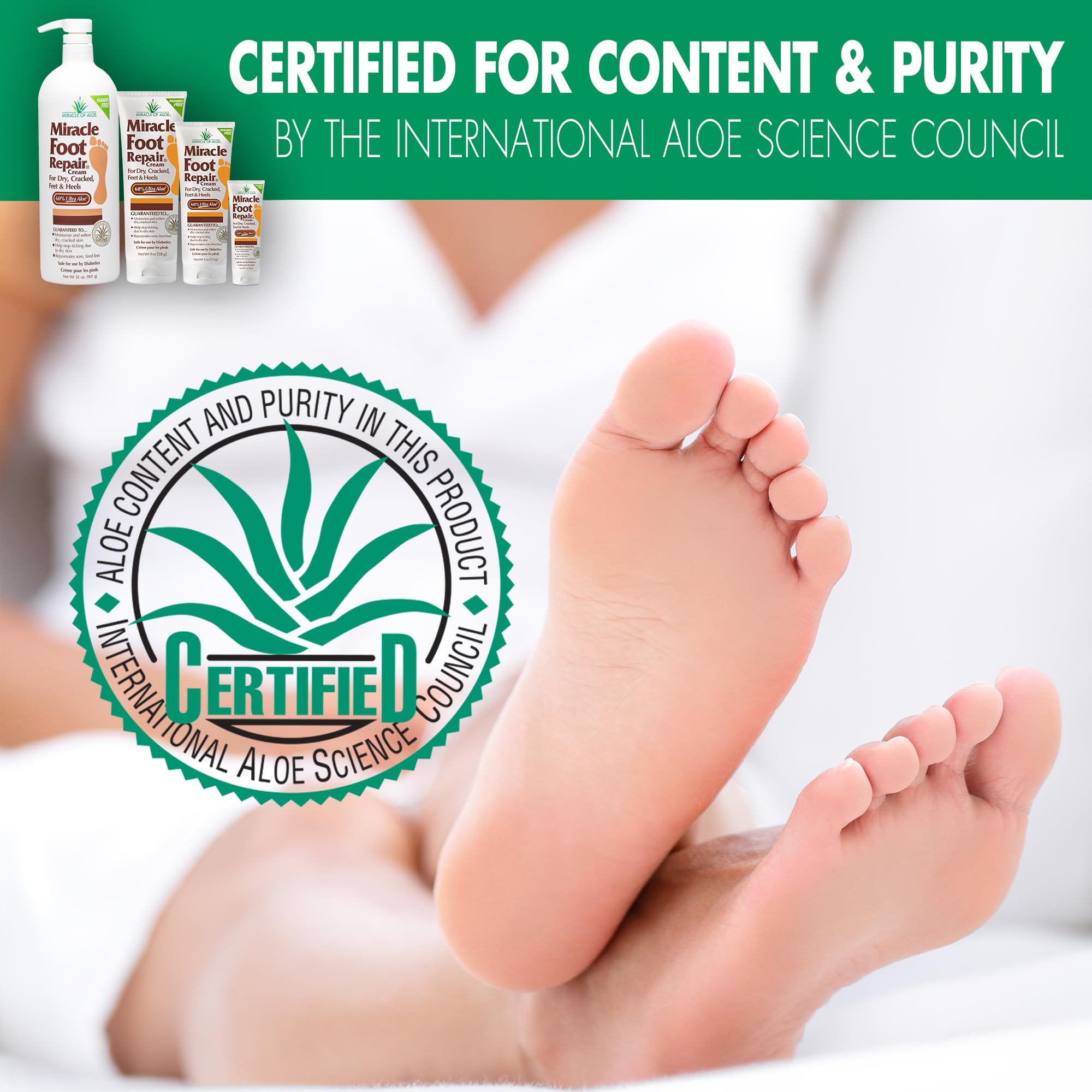 Miracle Foot Repair Cream – 60% Ultra Aloe Hydration, 1 oz, 12 Pack | Miracle of Aloe
