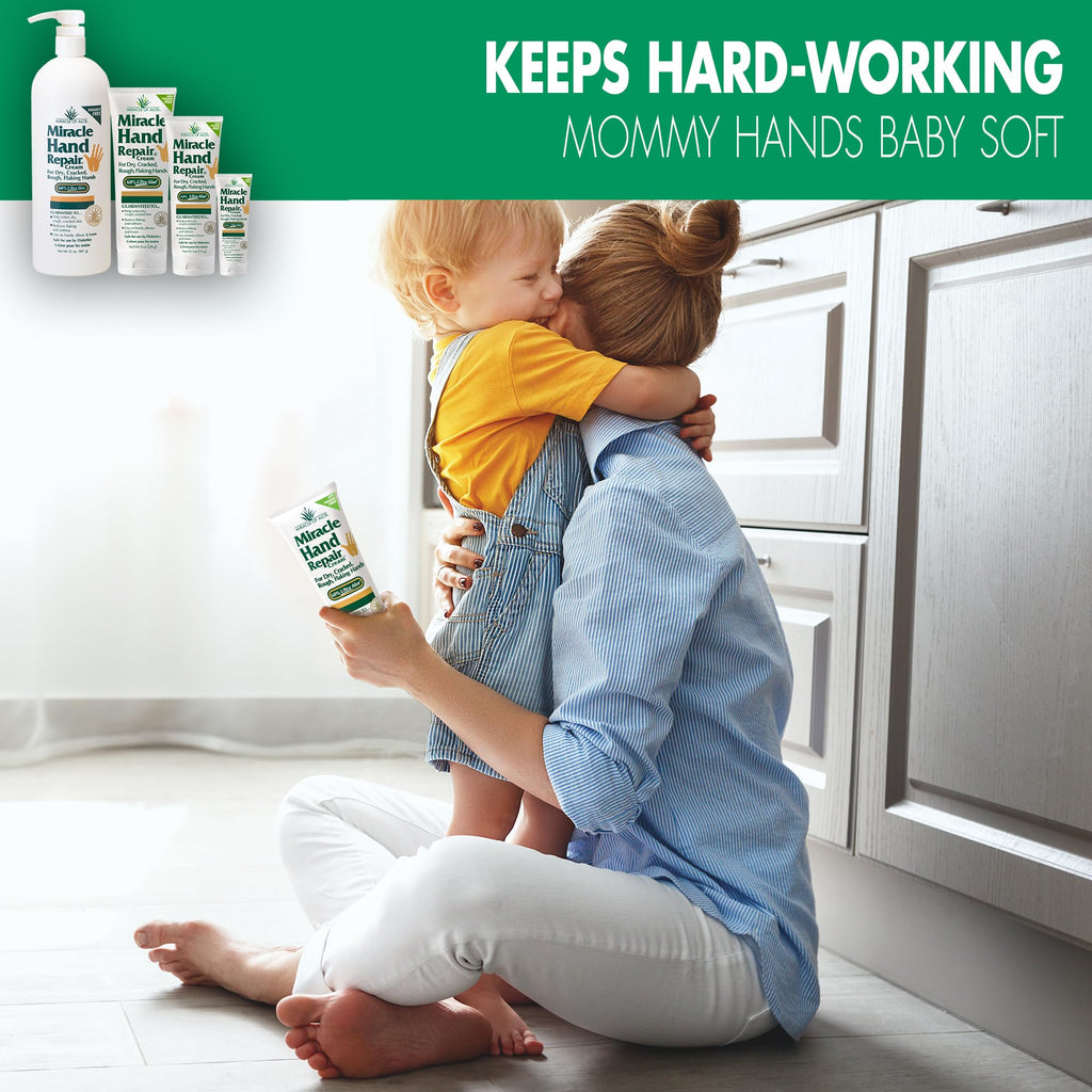 Miracle of Aloe Hand Repair Cream - 8 oz | Fast-Absorbing, Non-Greasy Hydration for Dry Hands