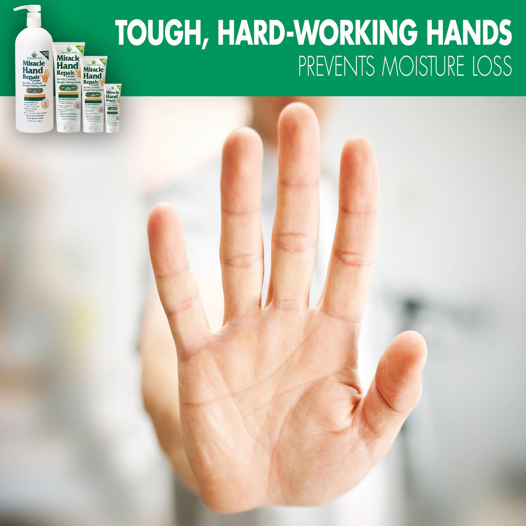 Miracle of Aloe Hand Repair Cream - 8 oz | Fast-Absorbing, Non-Greasy Hydration for Dry Hands