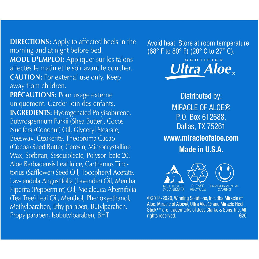 Miracle of Aloe Heel Balm Stick with Gel Socks – Soothe Dry, Cracked Heels