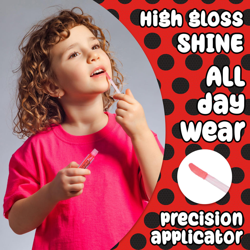 Miraculous 7pc Lip Gloss Set – Zag Heroez Collection with Fruity Flavors & Precision Wand