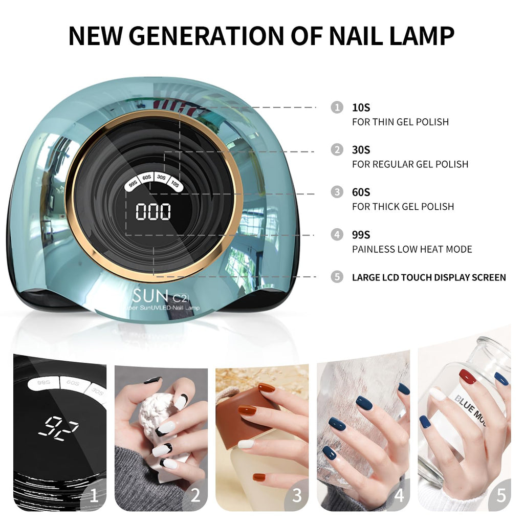 MIRAGE LAYON UV Nail Lamp 288W with 63 LED Beads, LCD Display, Auto Sensor, 4 Timers
