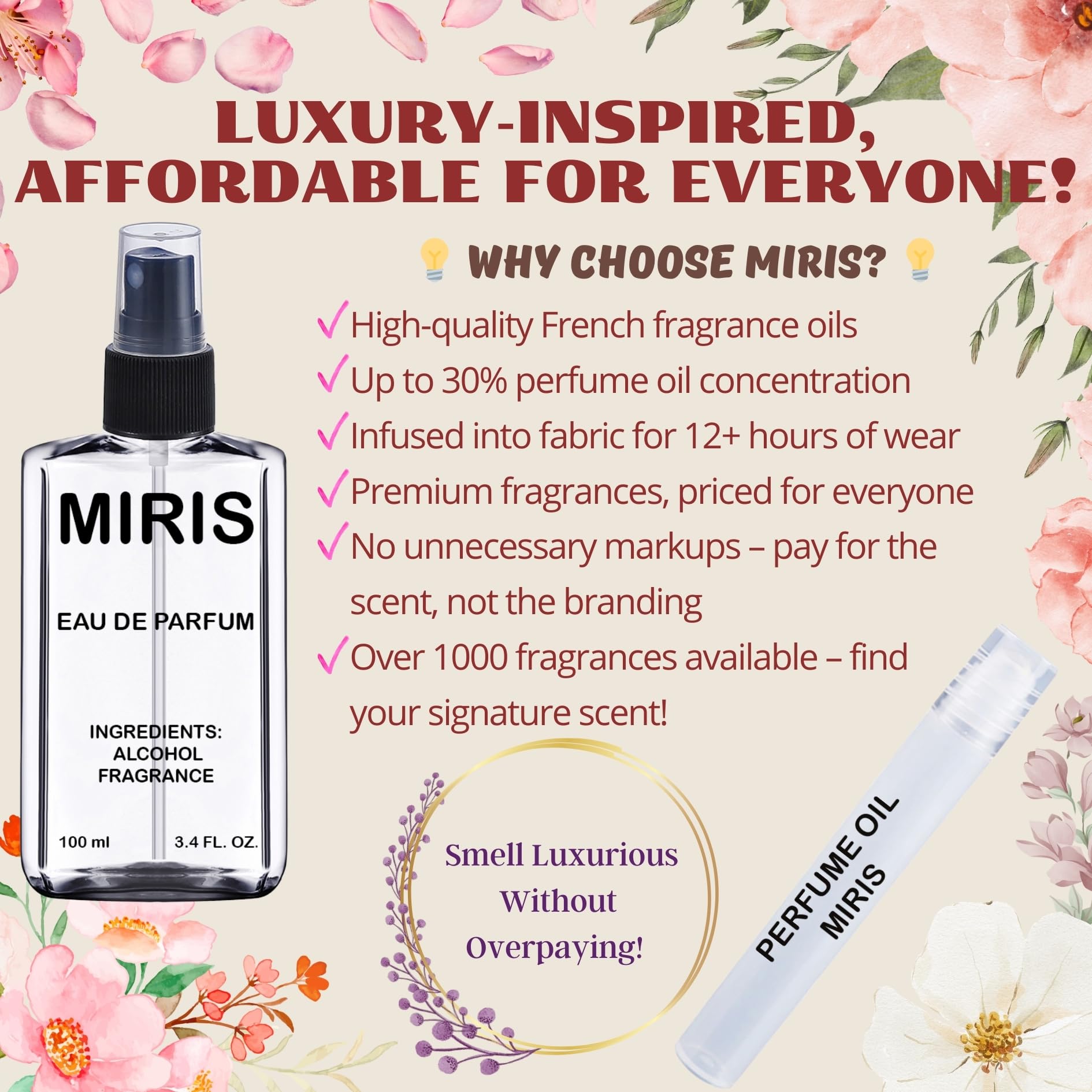 MIRIS No. 2973 – Virgin Island Water Inspired Unisex Eau de Parfum (3.4 oz / 100 ml)