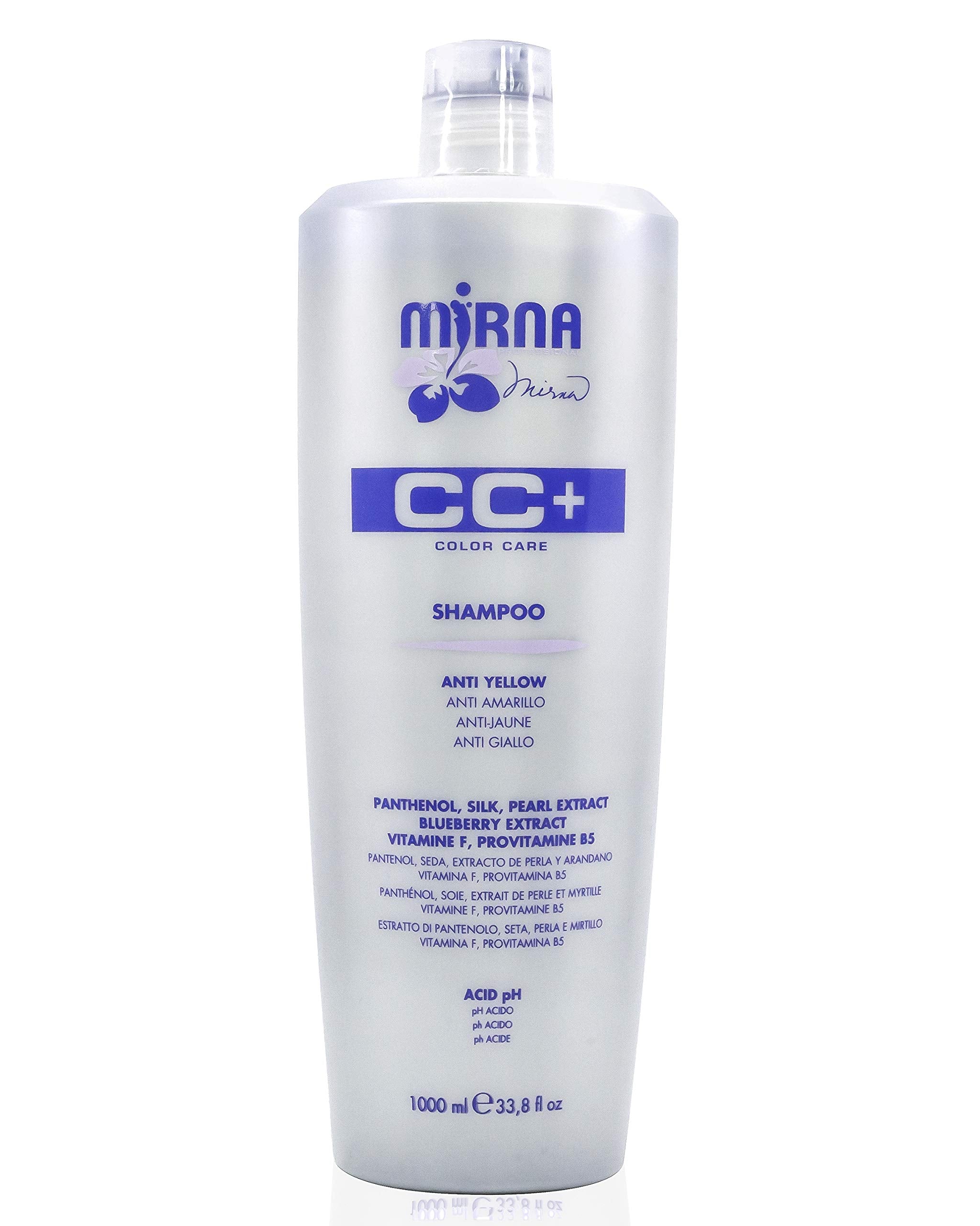 Mirna Professional Anti Yellow Color Care Shampoo | Delicate pH Formula, Silk & Pearl Extracts