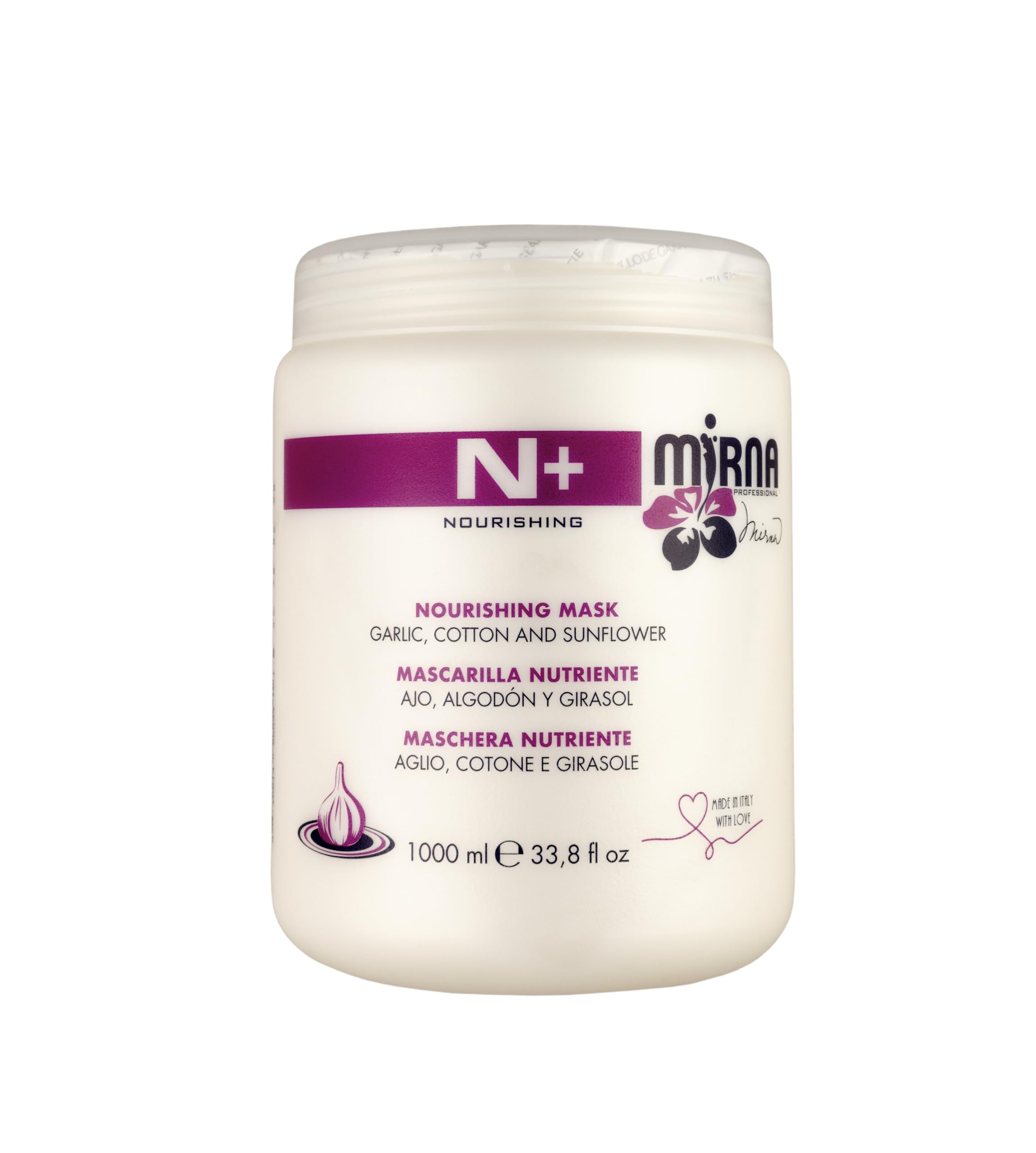 Mirna Professional N+ Nourishing Mask with Garlic, Cotton & Sunflower – 1000ml