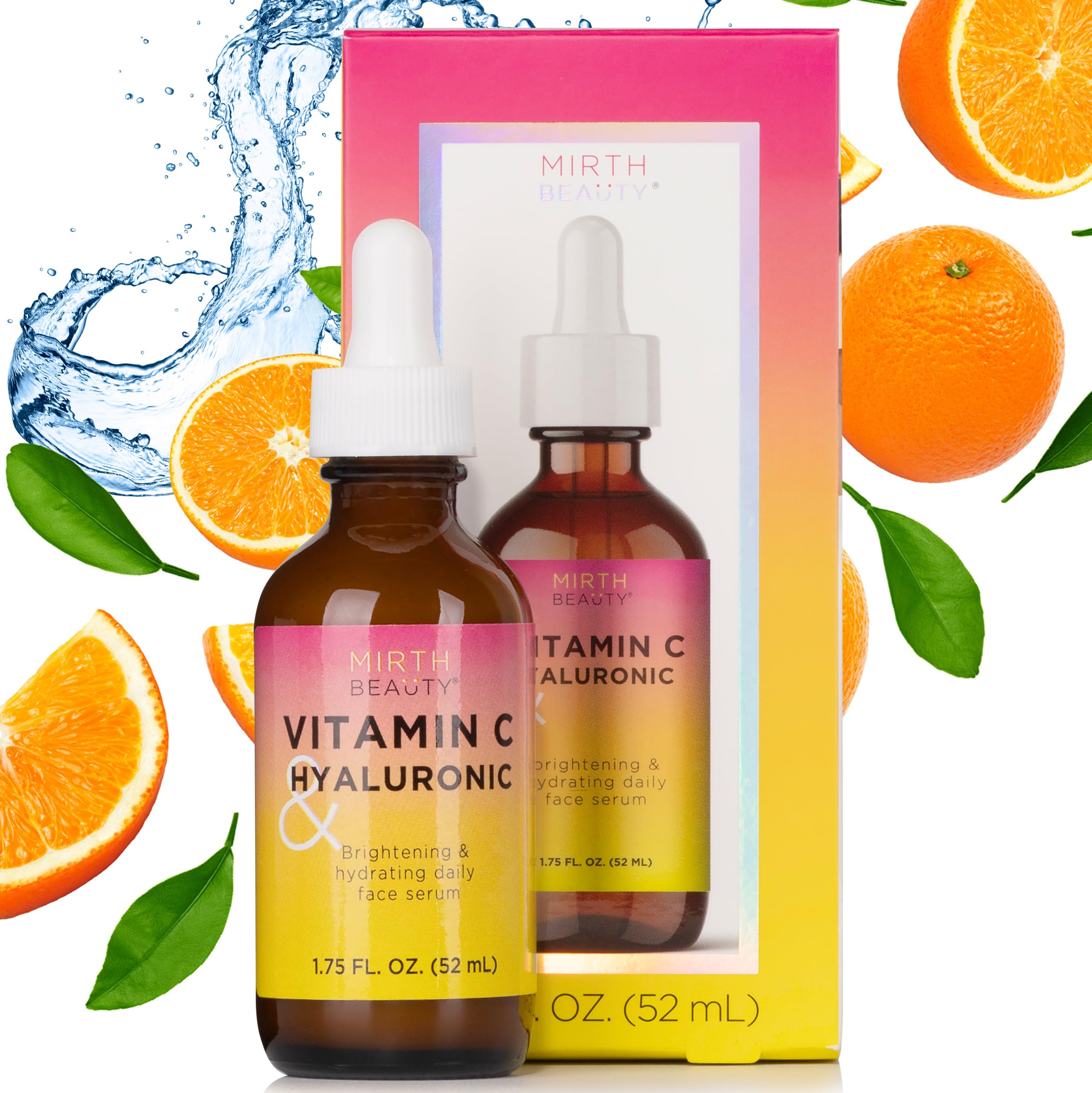 Mirth Beauty Brightening Face Moisturizer with Vitamin C + Hyaluronic Acid | Collagen Peptides Firming Neck & Face Cream | 2.5 Fl Oz