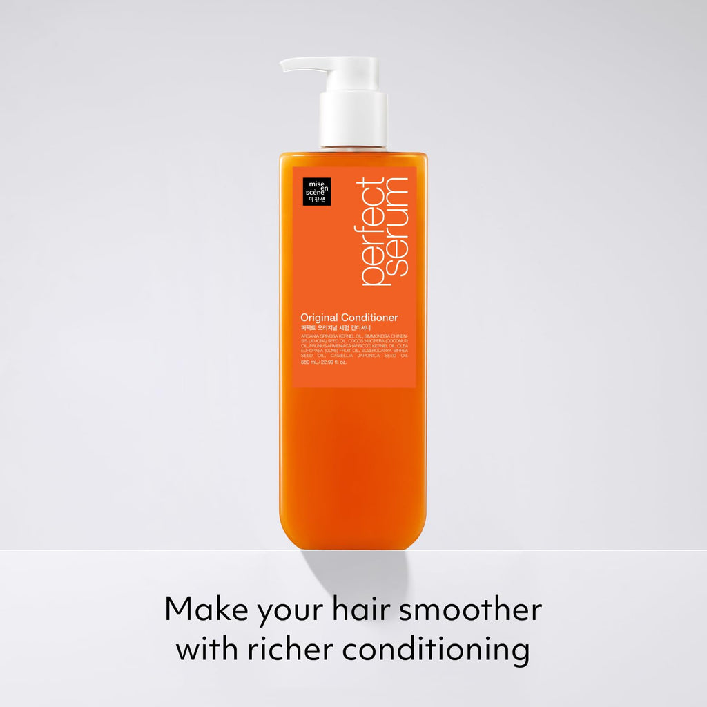 Mise En Scene Perfect Serum Original Conditioner for Damaged Hair – Argan Oil & Jojoba, 22.99 fl oz