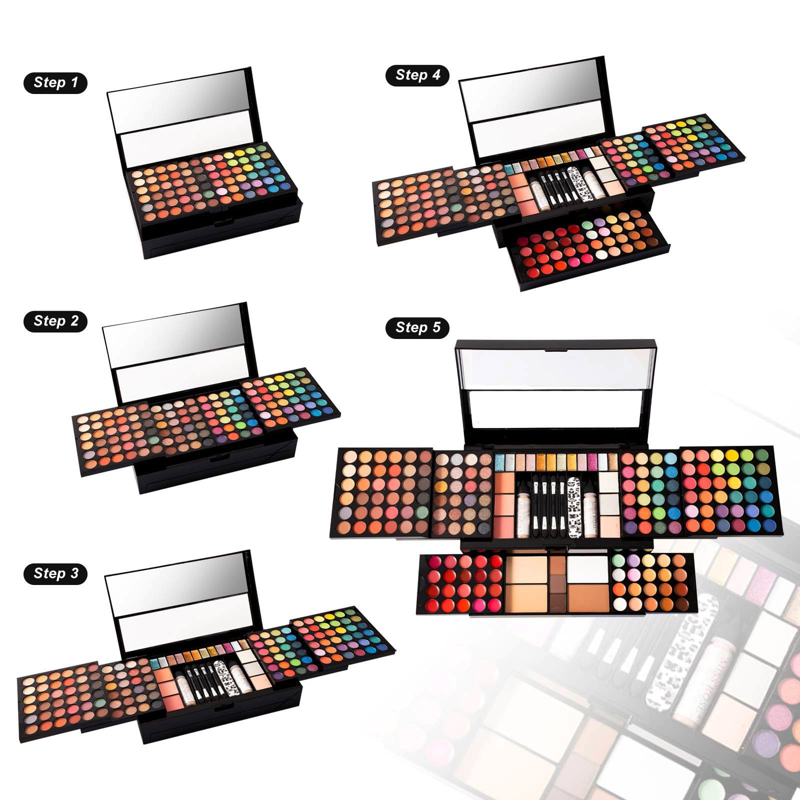 Miss Rose M187 Colors Palette – All-In-One 187-Color Makeup Kit