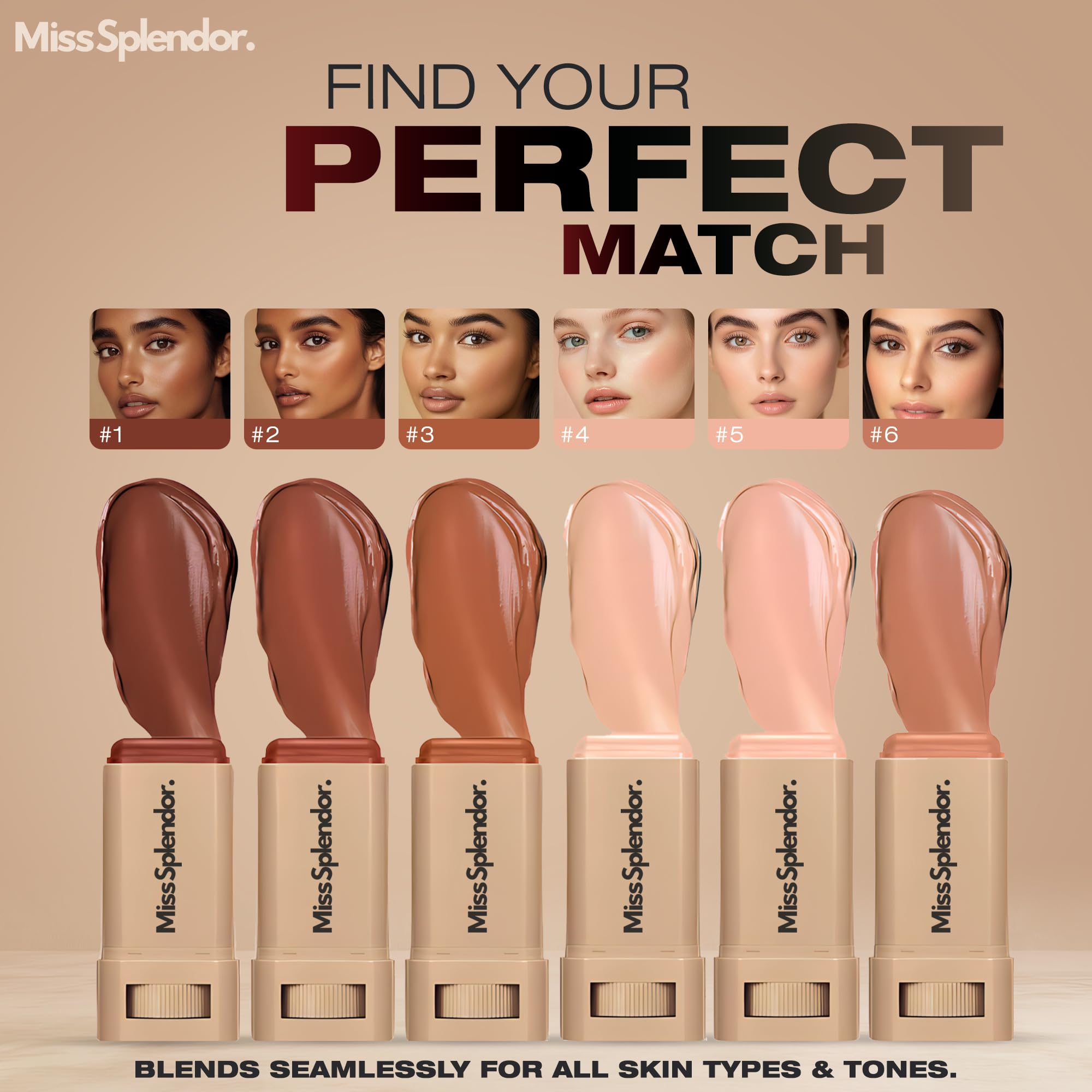 Miss Splendor Beauty Balm Skin Tint 2 Pack – Shade 3 | Serum-Boosted Hybrid Foundation & Skincare