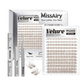 MissAiry Velure Lash Clusters Kit (Dark Brown) | 8-16mm D-Curl, Invisible Band