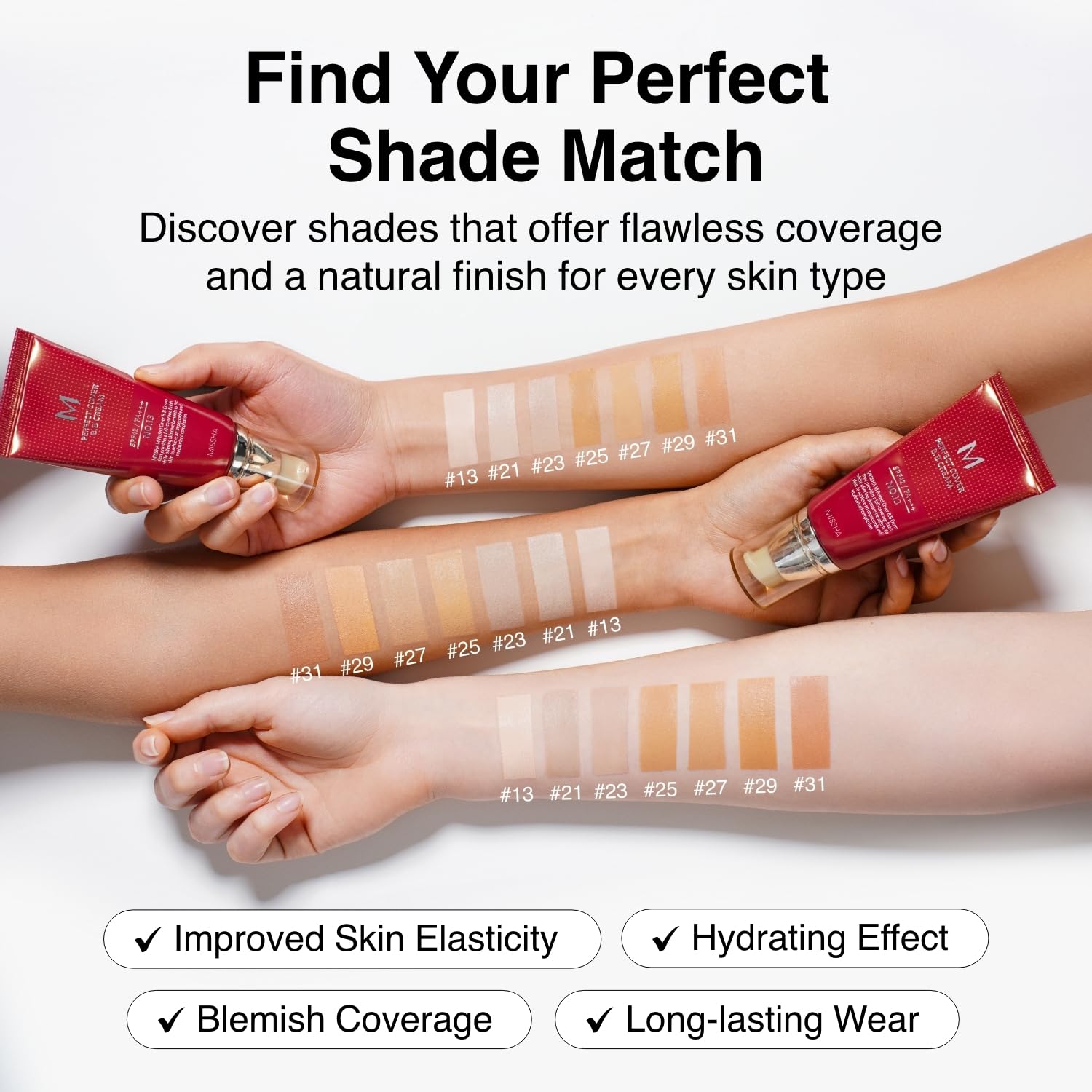 MISSHA M Perfect Cover BB Cream No.21 Light Beige – SPF 42, Cool Undertone