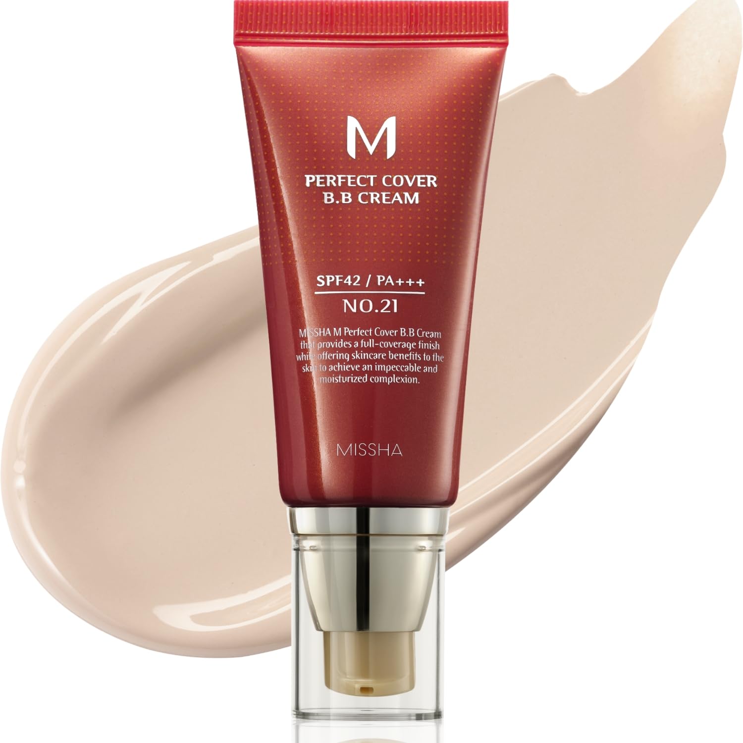 MISSHA M Perfect Cover BB Cream No.21 Light Beige – SPF 42, Cool Undertone